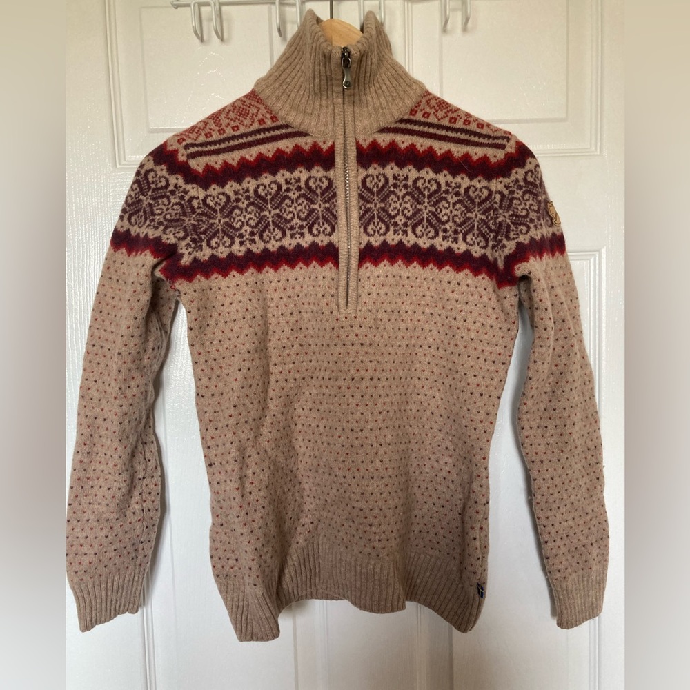 Fjallraven wool 1/2 zip sweater size small